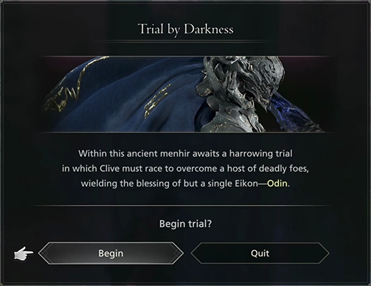 Initiating the Trial by Darkness at the Chronolith