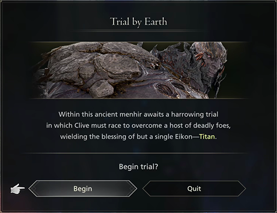 Initiating the Trial by Earth at the Chronolith