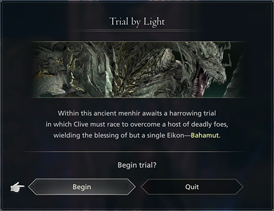 Initiating the Trial by Light at the Chronolith