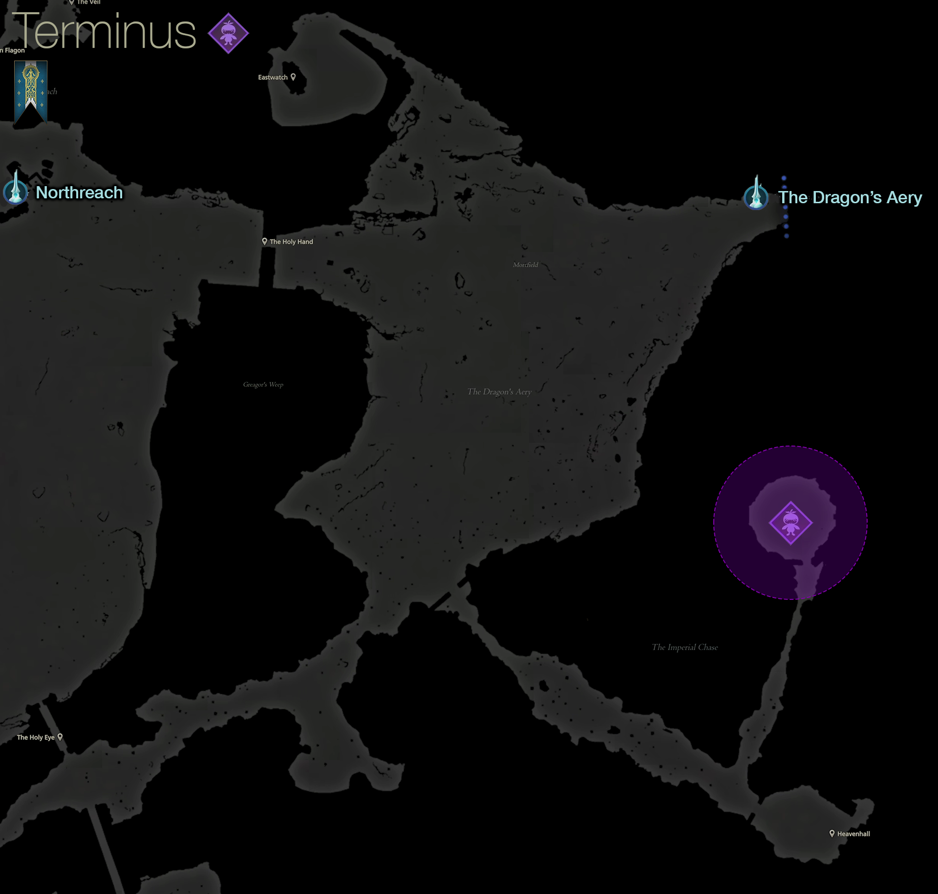 Map showing the location of the Notorious Mark, Terminus, in the Crock area of Sanbreque