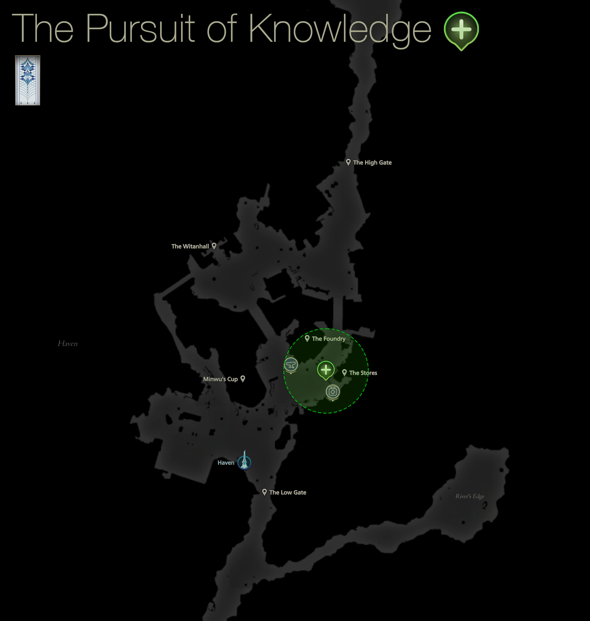 Map showing the location of Bilos in the southeastern section of Haven in Mysidia