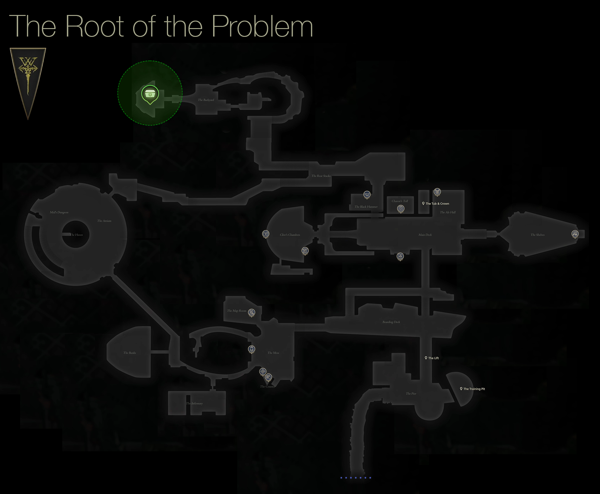 Map showing the location of Nigel in the Hideaway