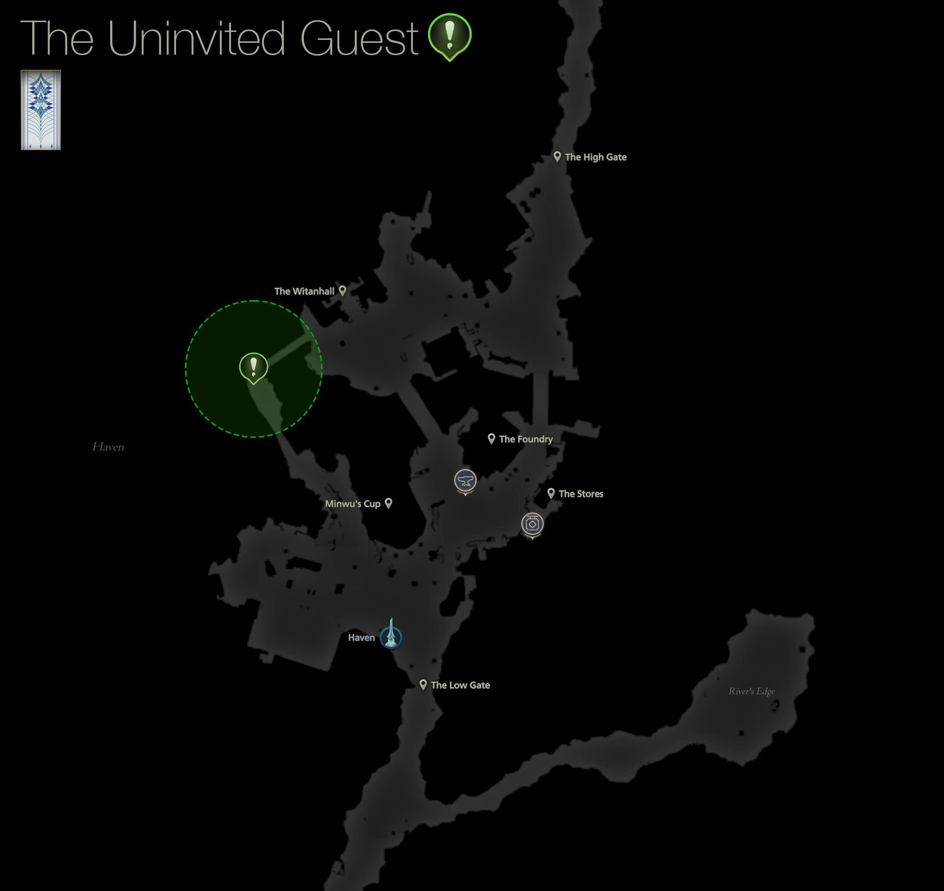 Map showing the location of Jamila in Haven in Mysidia