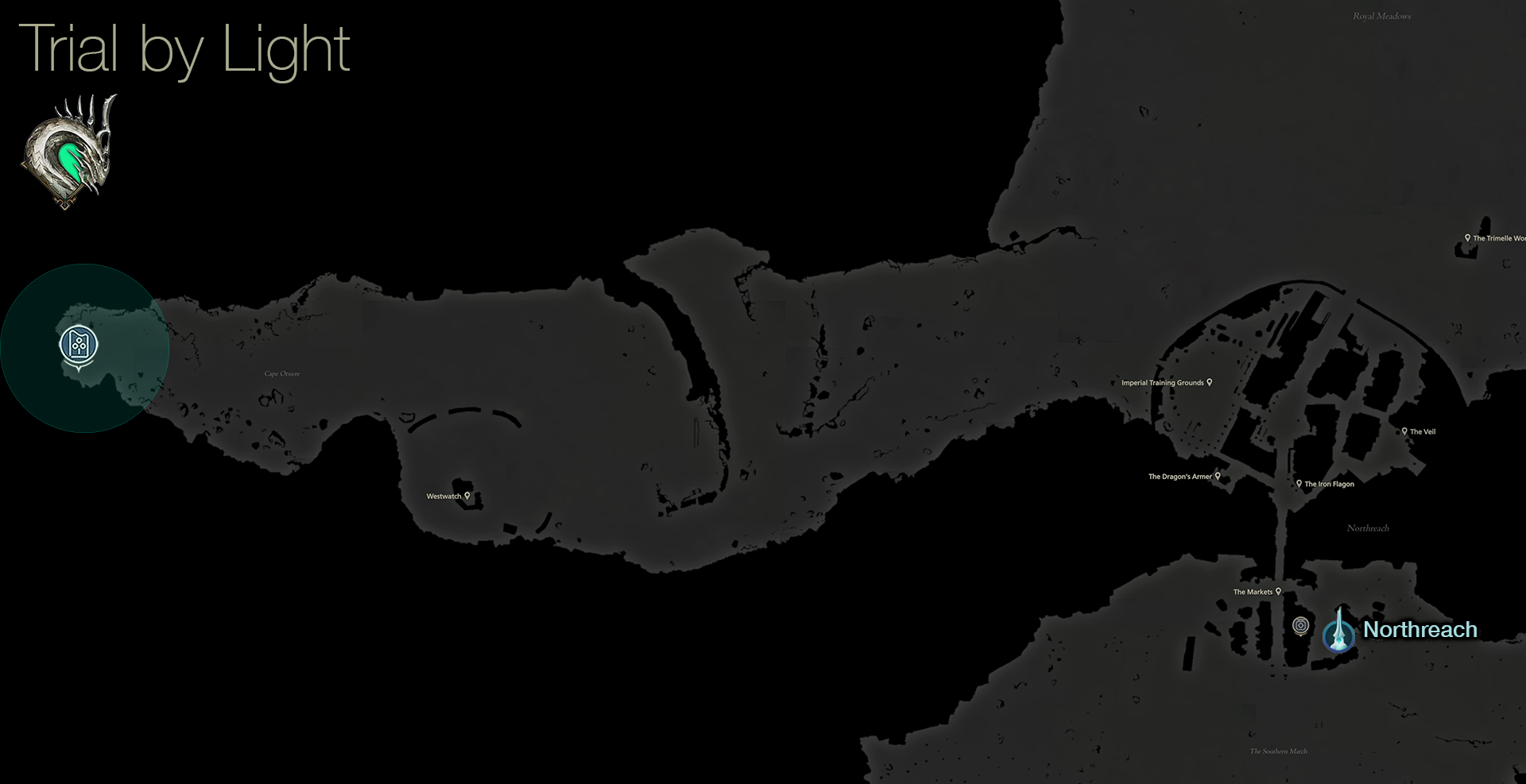 Map of the Trial by Light in the Royal Meadows of Sanbreque
