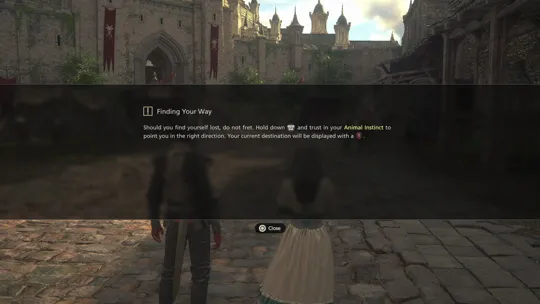 Tutorial message explaining how the Main Scenario Quest icon works