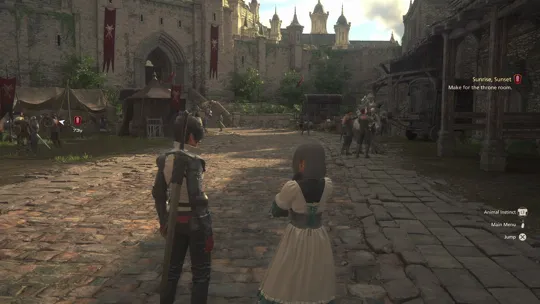 Gaining control of Clive in the courtyard of Rosalith Castle