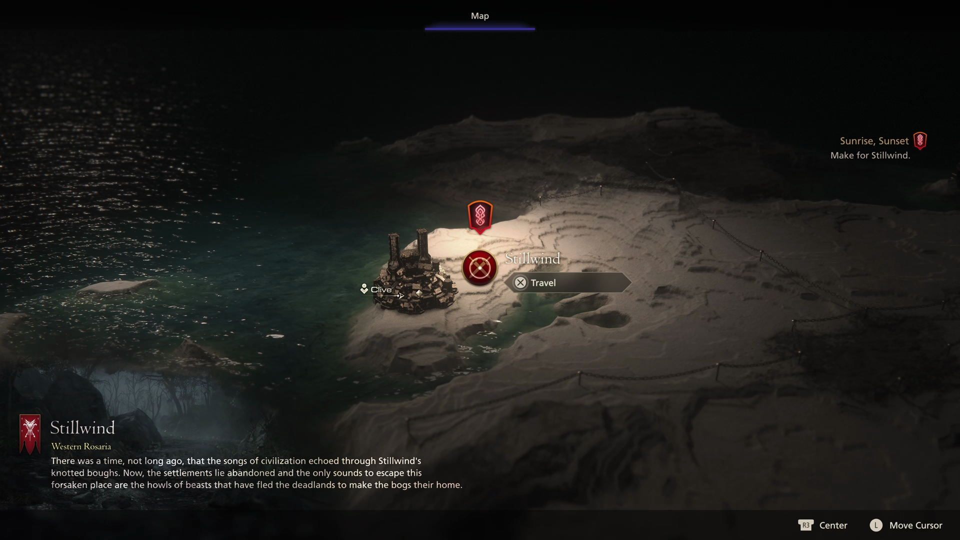 Selecting Stillwind from the world map