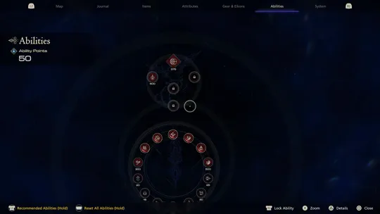 Looking at the Phoenix Eikon abilities in the abilities tab of the main menu