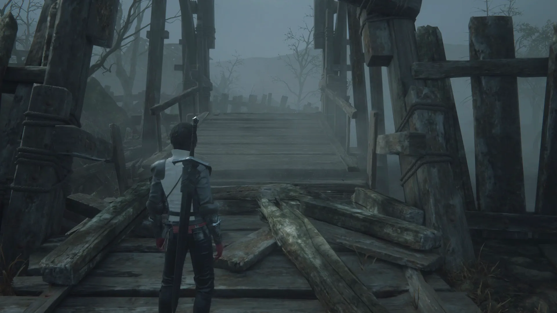 Clive crossing a bridge just before the first boss battle…