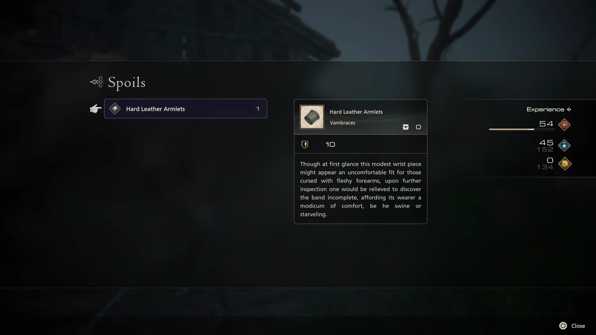 Obtaining the Hard Leather Armlets as a Spoil from defeating Gigas