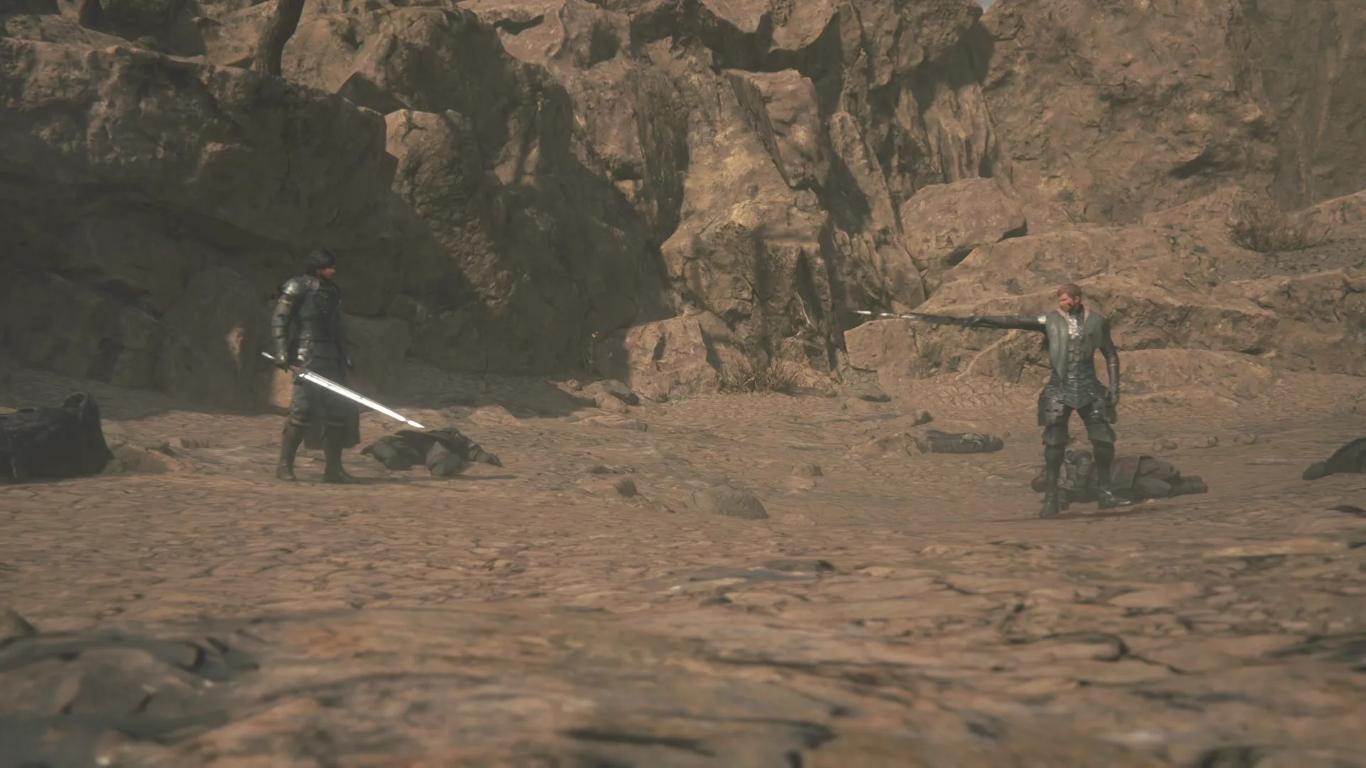 Tiamat challenging Clive to a fight