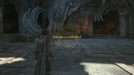 Clive unlocking the sidequests within the Hideaway in the early chapters