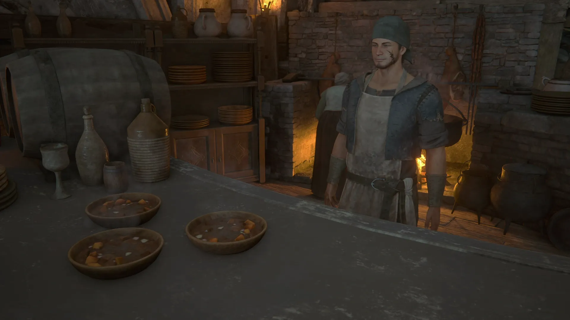 Kenneth handing over the Salt Broth to deliver to the customers