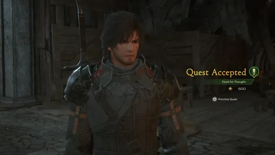 Accepting the Food for Thought Optional Quest from Kenneth at the Fat Chocobo in the Hideaway