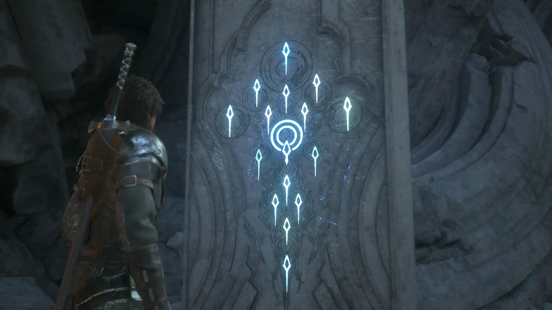 Clive activating the Arete Stone in the Hideaway for the first time