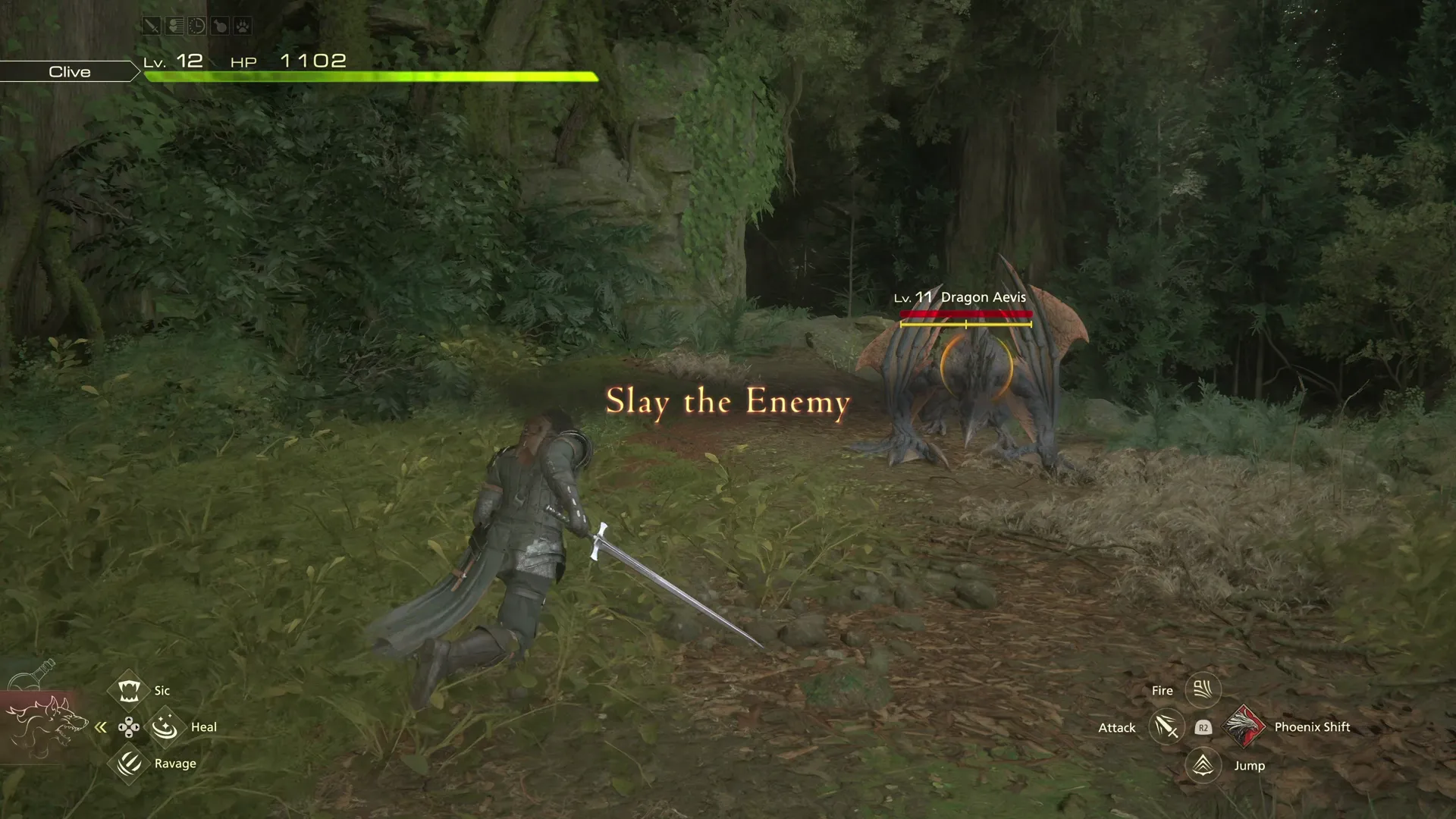 Attacking the Dragon Aevis along the pathway