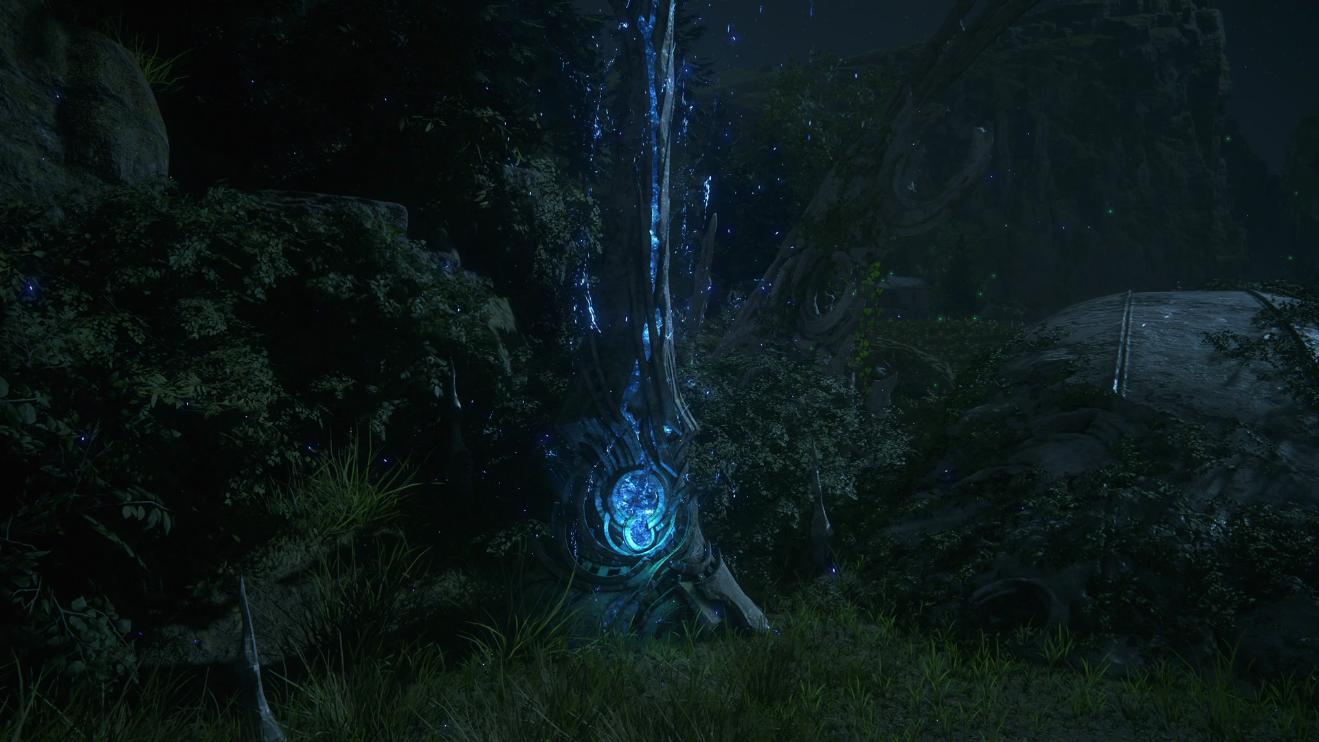 Close-up of the Lostwing Obelisk being activates