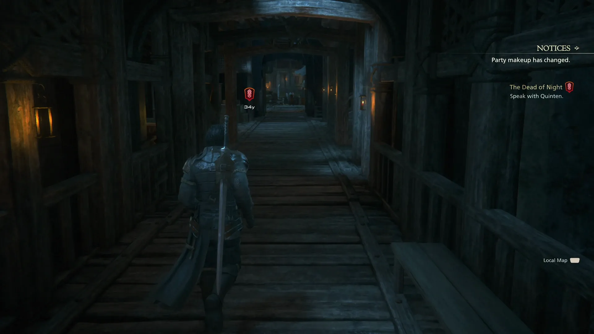 Clive in the center of Lostwing with Quinten being the next main scenario objective