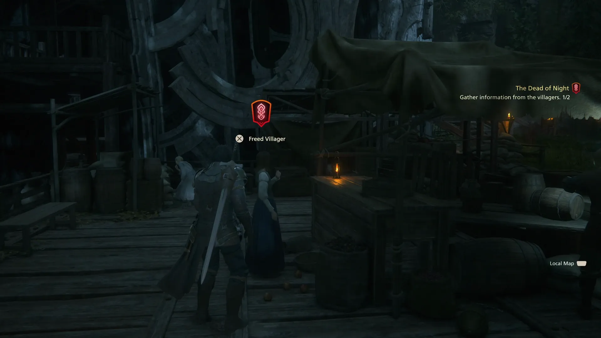 Speaking to the Freed Villager in Lostwing