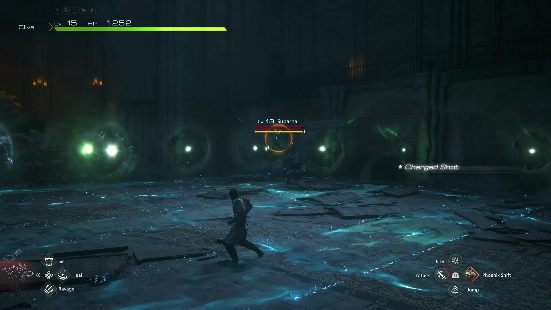 Suparna using its dual Magic Beams attack which form a criss-cross pattern on the floor