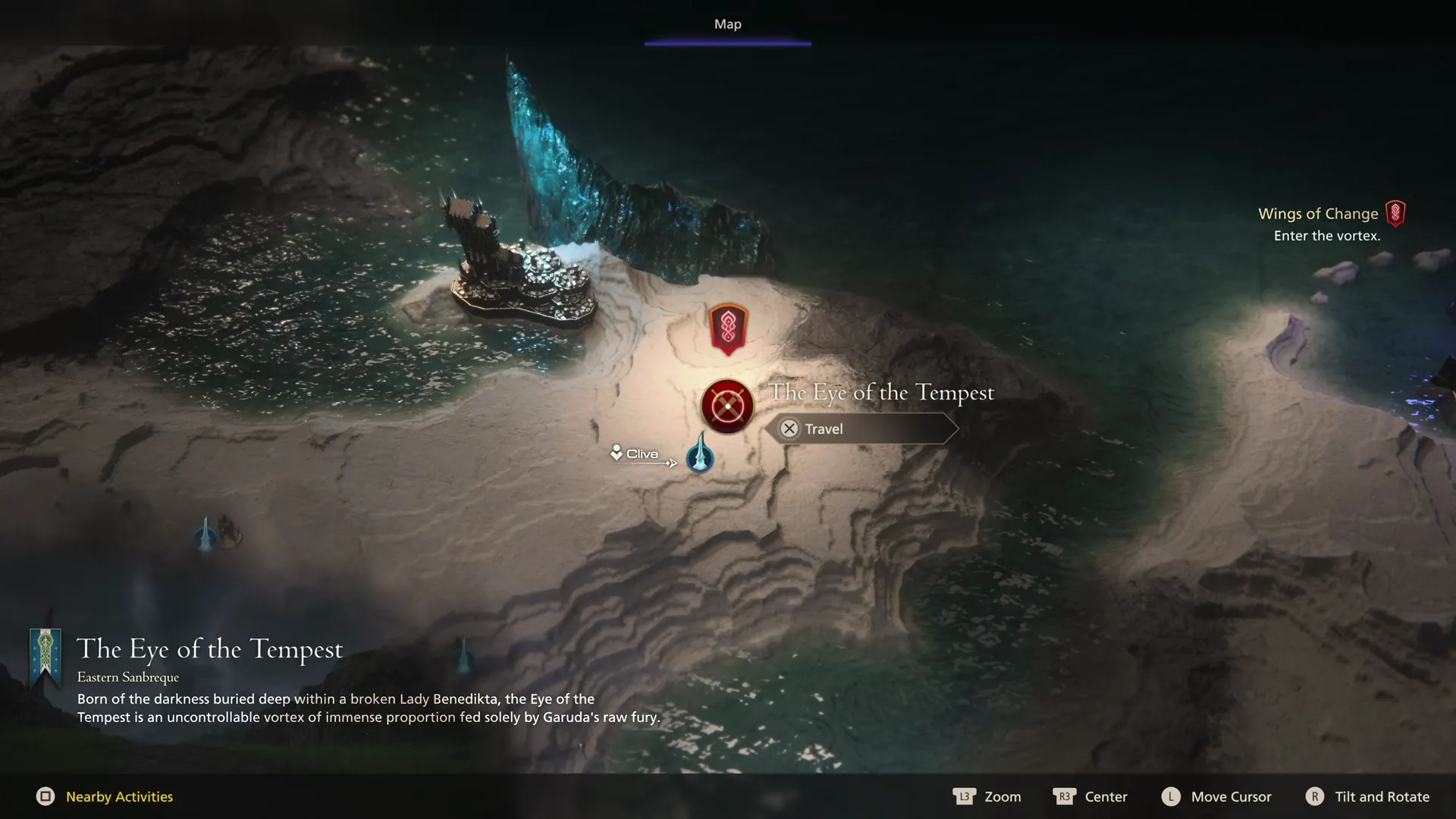 Selecting the Eye of the Tempest from the World Map