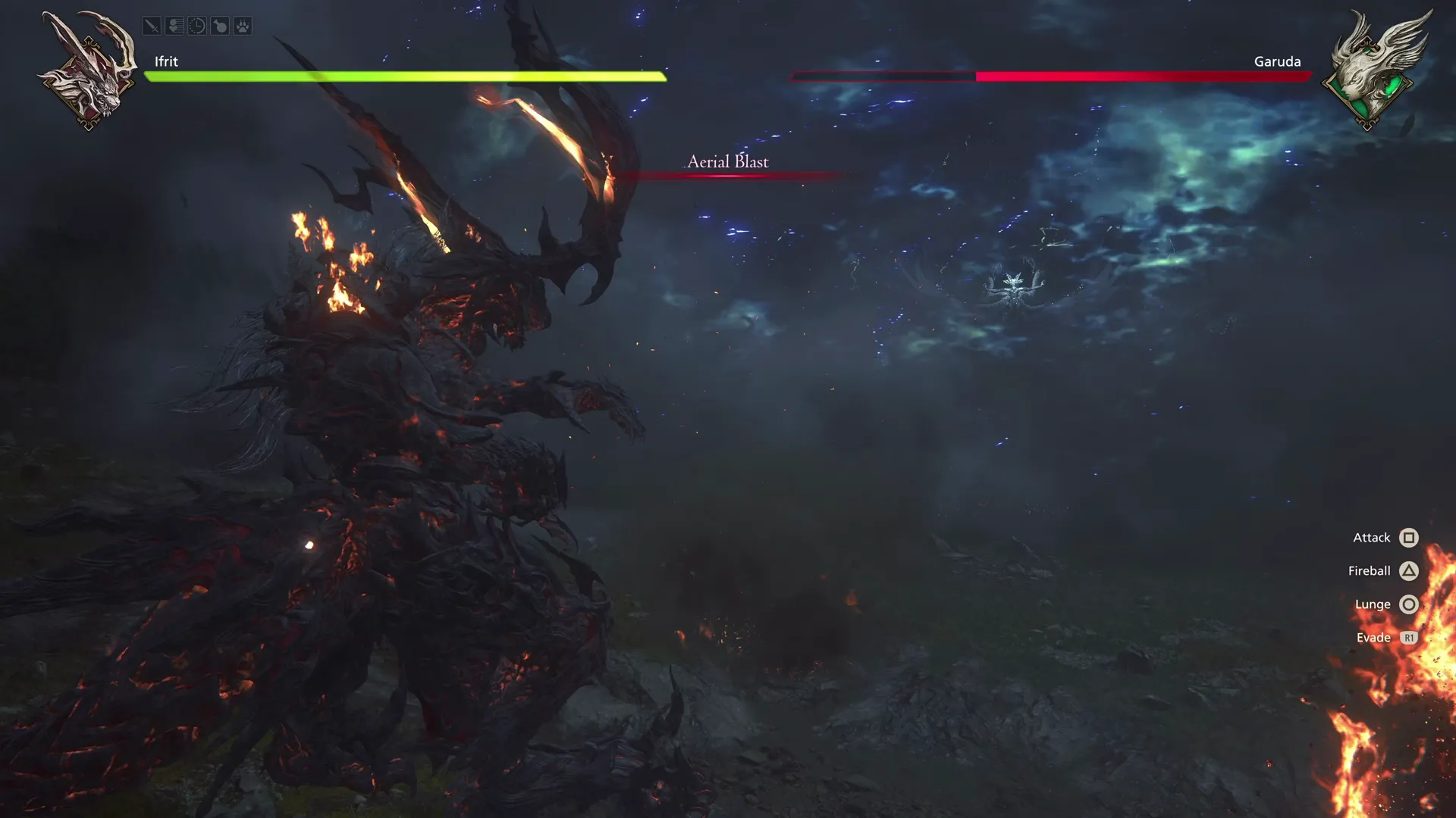 Garuda charging up its Aerial Blast attack against Ifrit