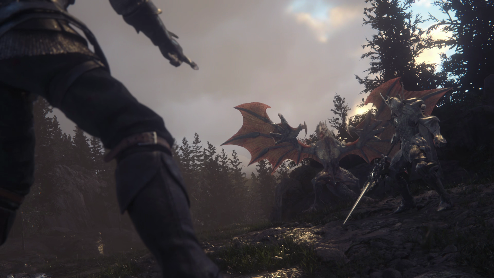 Opening cinematic when the Knight of the Dying Sun and its Aevis join the battle
