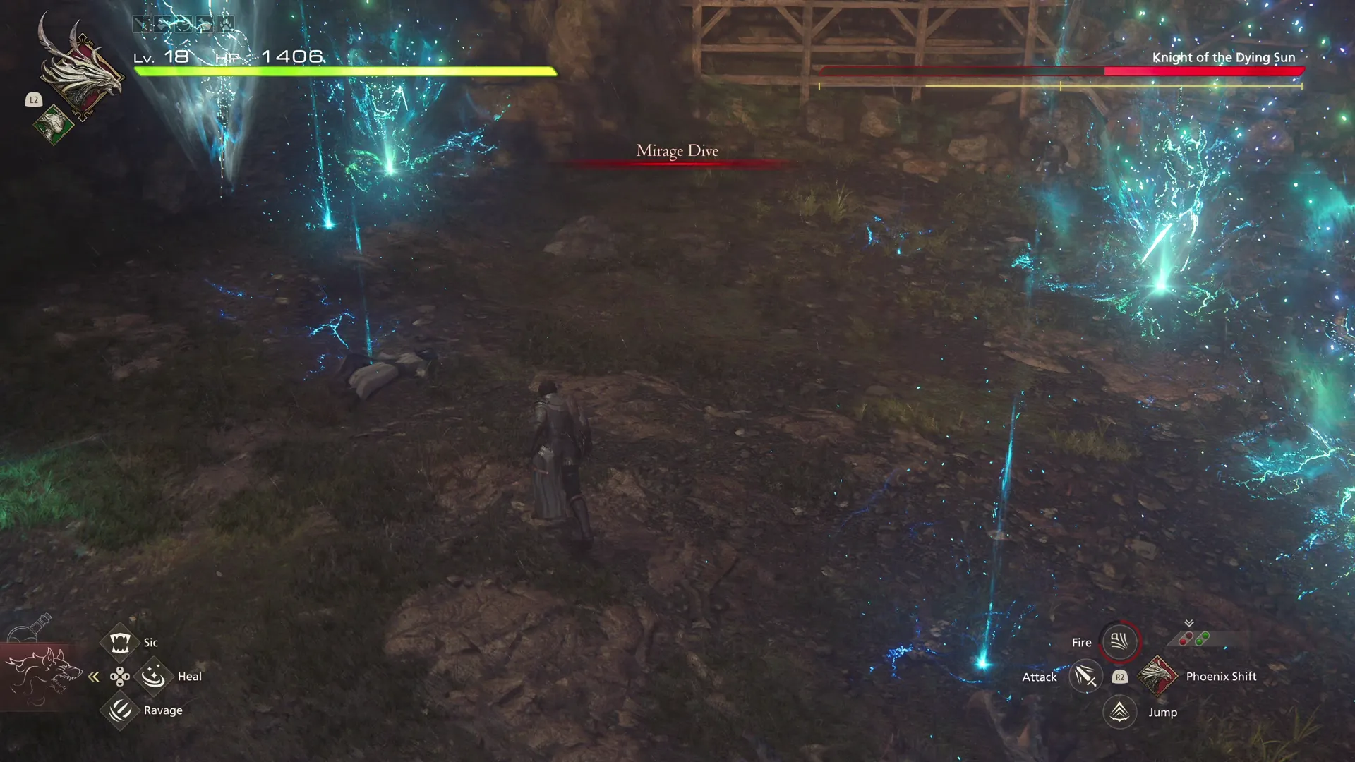 Knight of the Dying Sun using its Mirage Dive attack