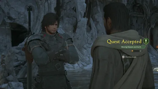 Accepting the Moving Heaven and Earth Optional Quest from Bohumil at the Hideaway