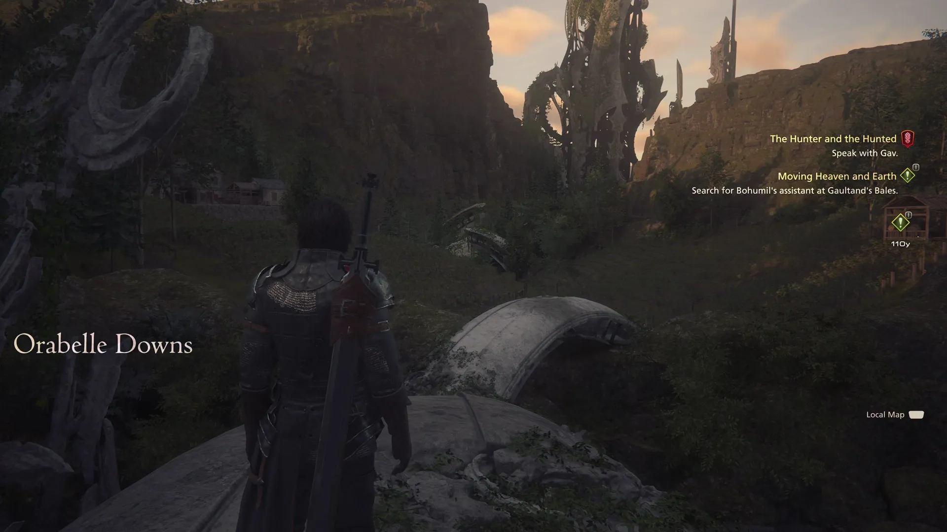 Arriving at the Orabelle Downs at dusk