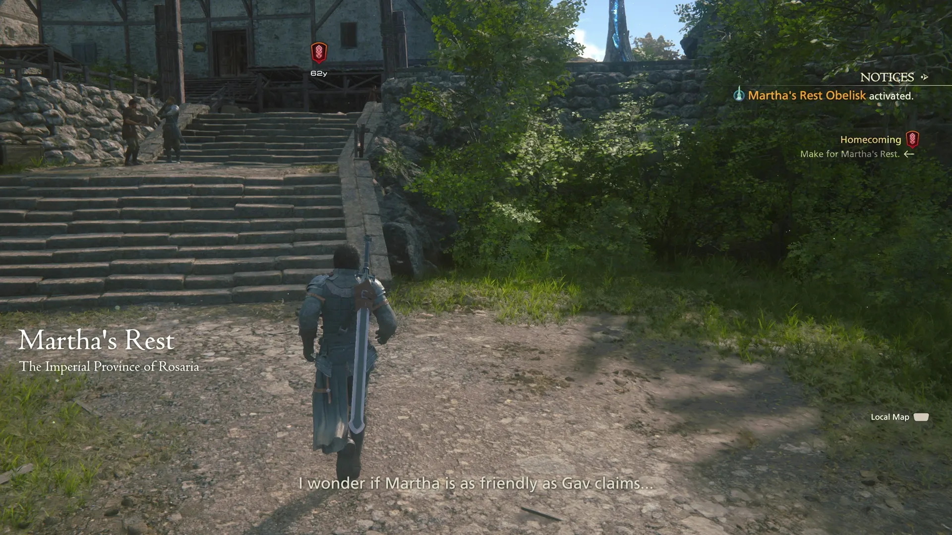 Reaching the entrance to Martha’s Rest and activating the obelisk