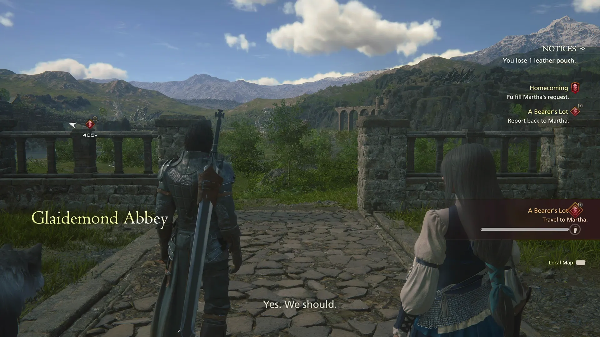 Exiting Glaidemond after completing A Bearer’s Lot subquest