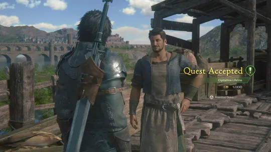 Accepting the Crystalline Lifeline Optional Quest from Clarke at Martha’s Rest