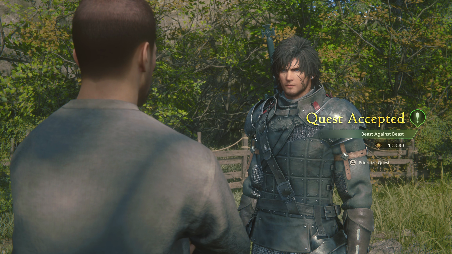 Accepting the Beast Against Beast Optional Quest from Frederic on the way to Eastpool