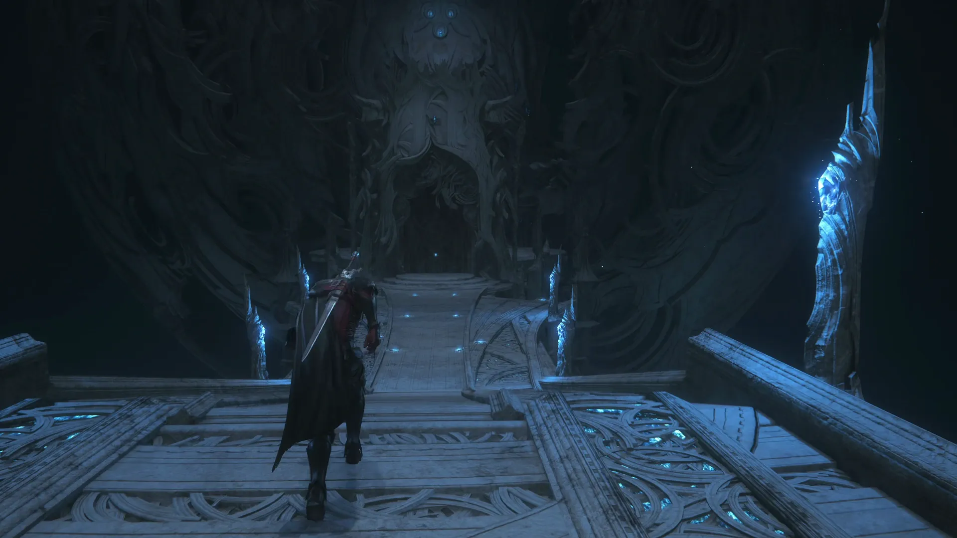 Entering the Apodytery across the newly opened pathway