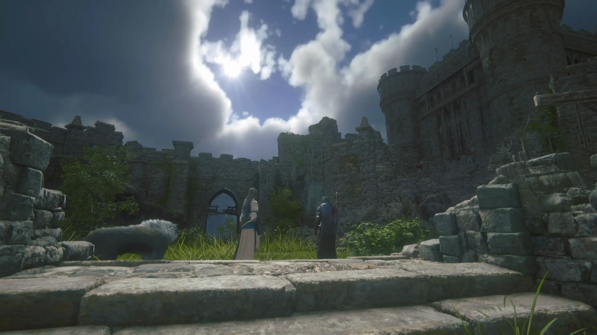 Clive, Jill, and Torgal exiting the Phoenix Gate Ruins