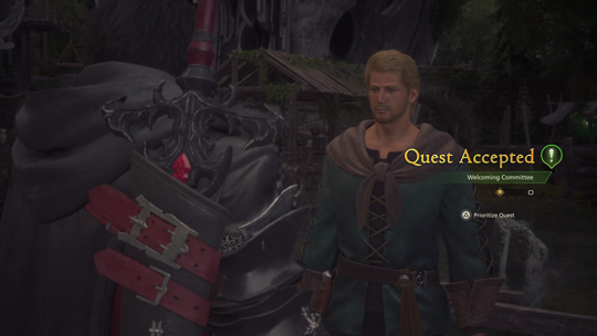 Accepting the Welcoming Committee Optional Quest from Alain near the entrance to Lostwing