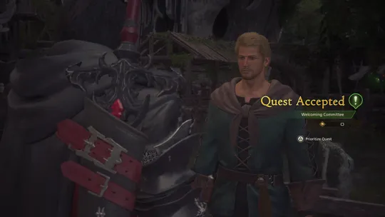 Accepting the Welcoming Committee Optional Quest from Alain near the entrance to Lostwing