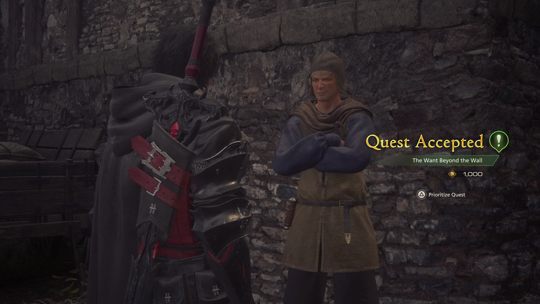 Accepting the Want Beyond the Wall Optional Quest from Etienne in Northreach