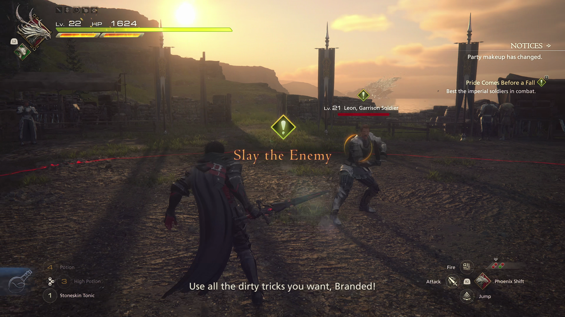 Fighting Leon, the Garrison Soldier, after being challenged