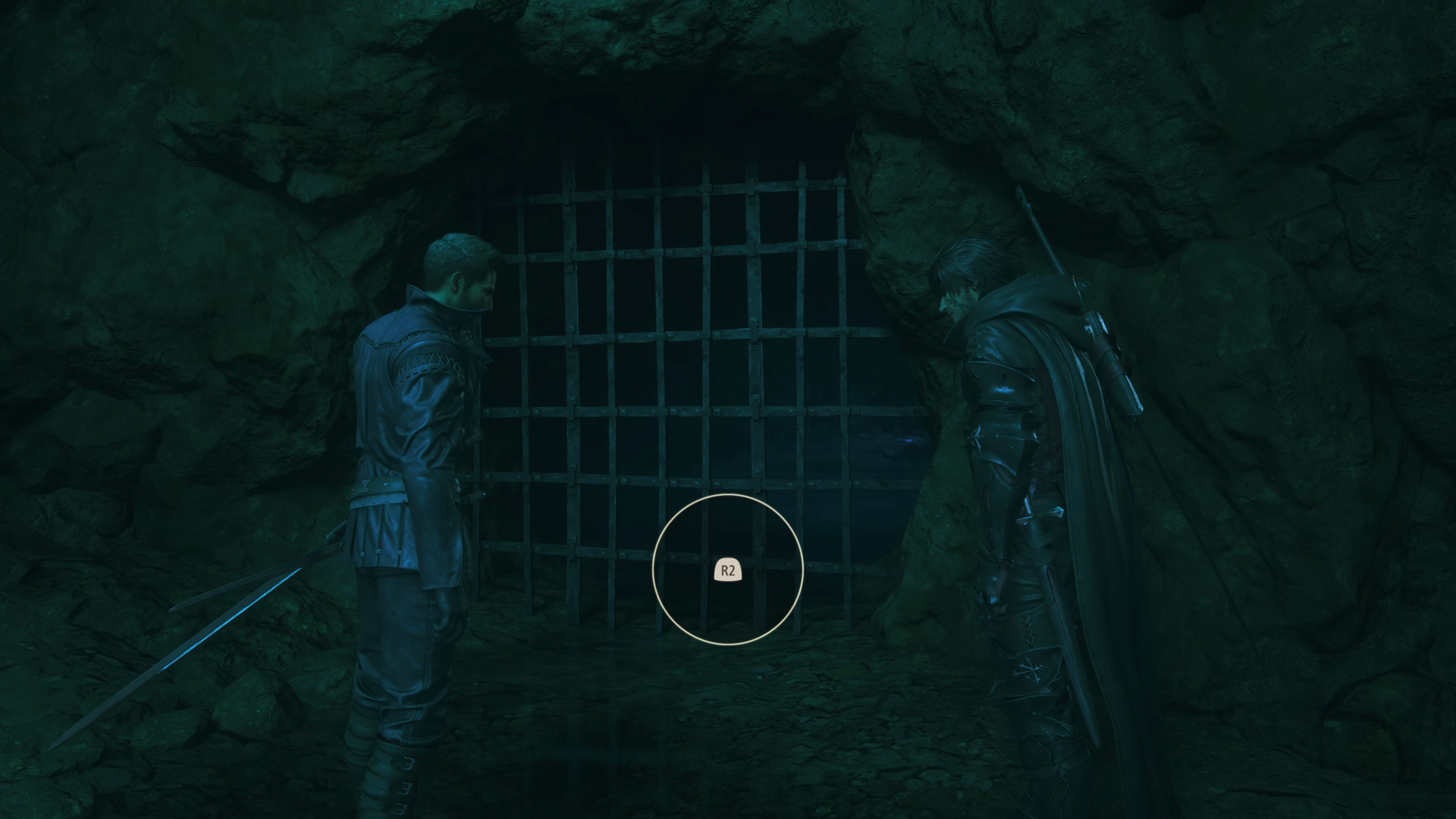 Clive and Cid teaming up to open the gates using R2