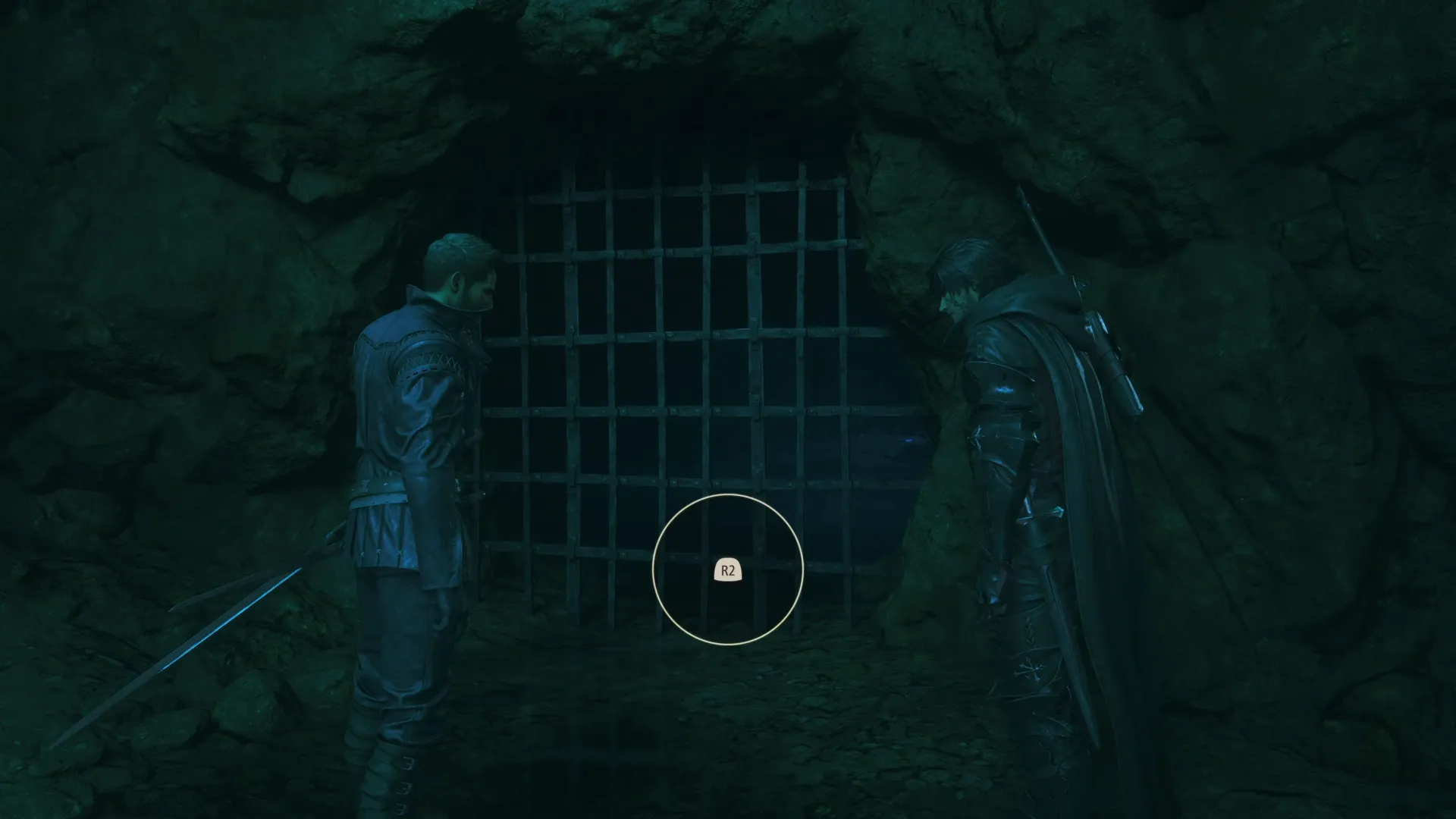 Clive and Cid teaming up to open the gates using R2