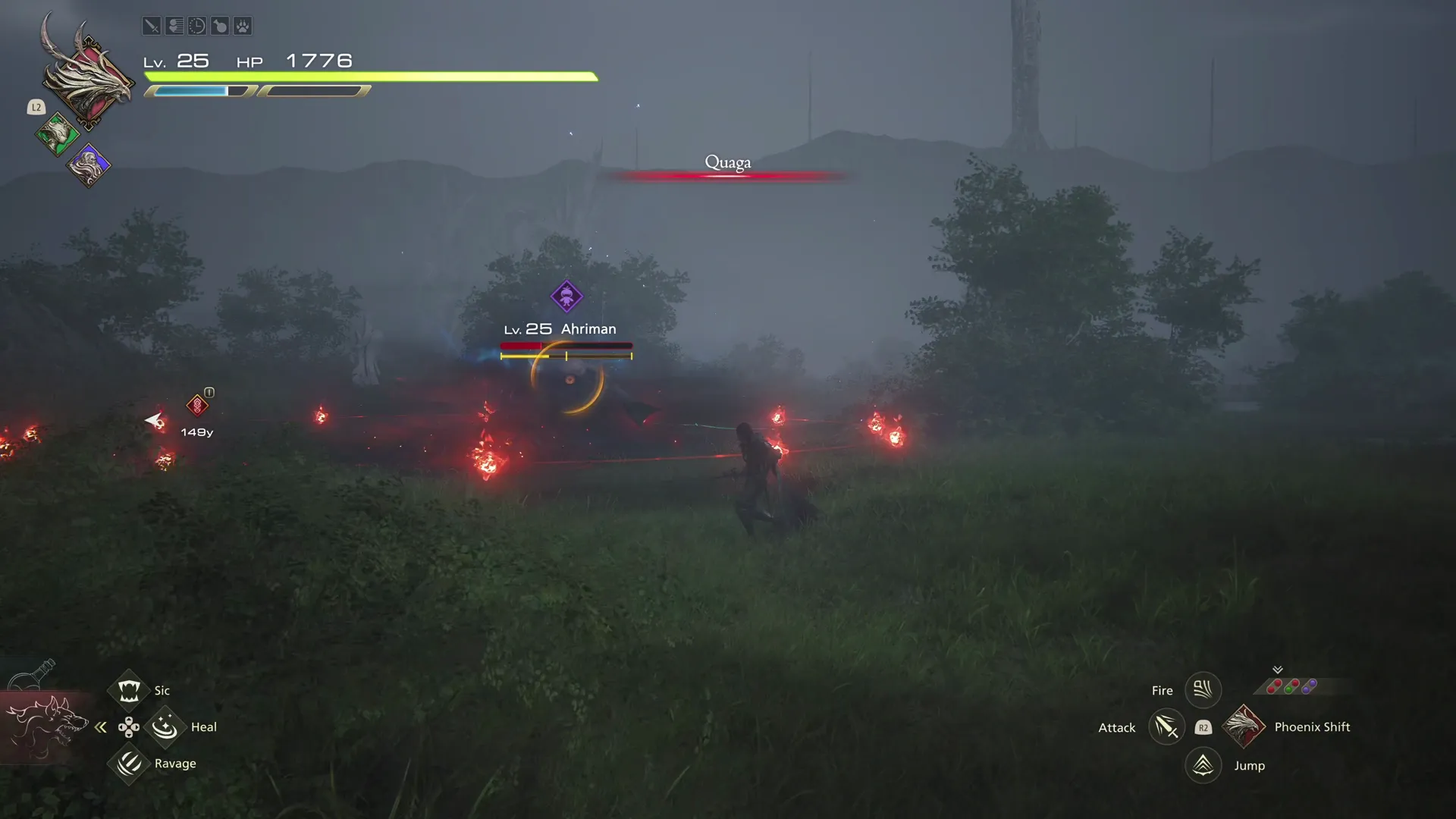 Ahriman using its Quaga attack