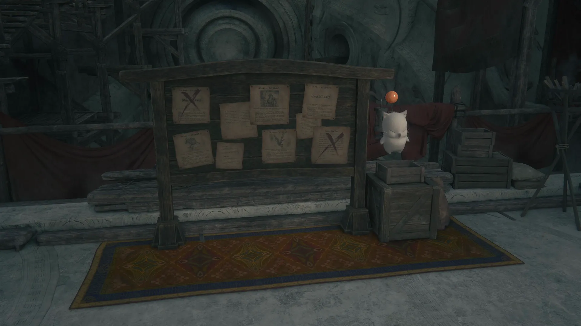 Nektar standing in front of the Hunt Board in the Hideaway