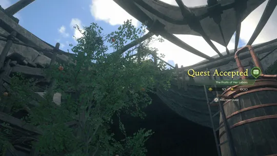 Accepting the Fruits of Her Labors Optional Quest from Cormac in the backyard of the Hideaway