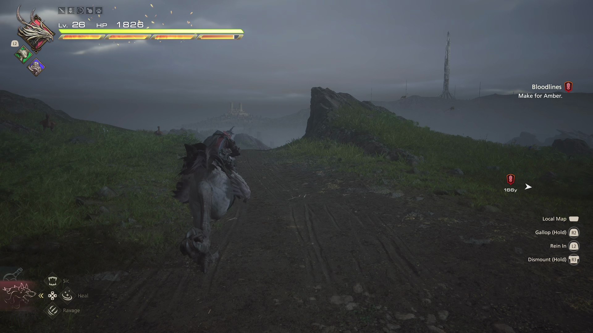 Riding Ambrosia through the Hawk’s Cry Cliff area on the way to Amber