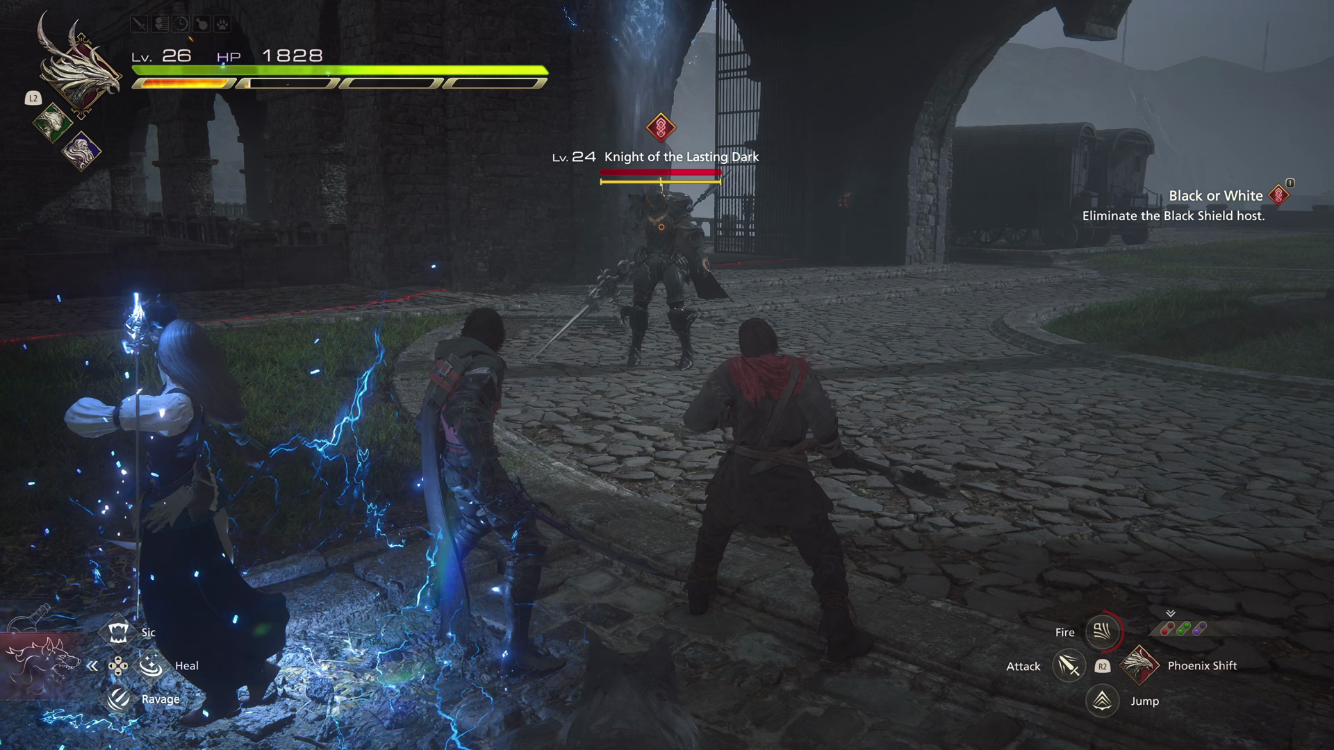 Battle against the Knight of the Lasting Dark at the Bewit Bridge