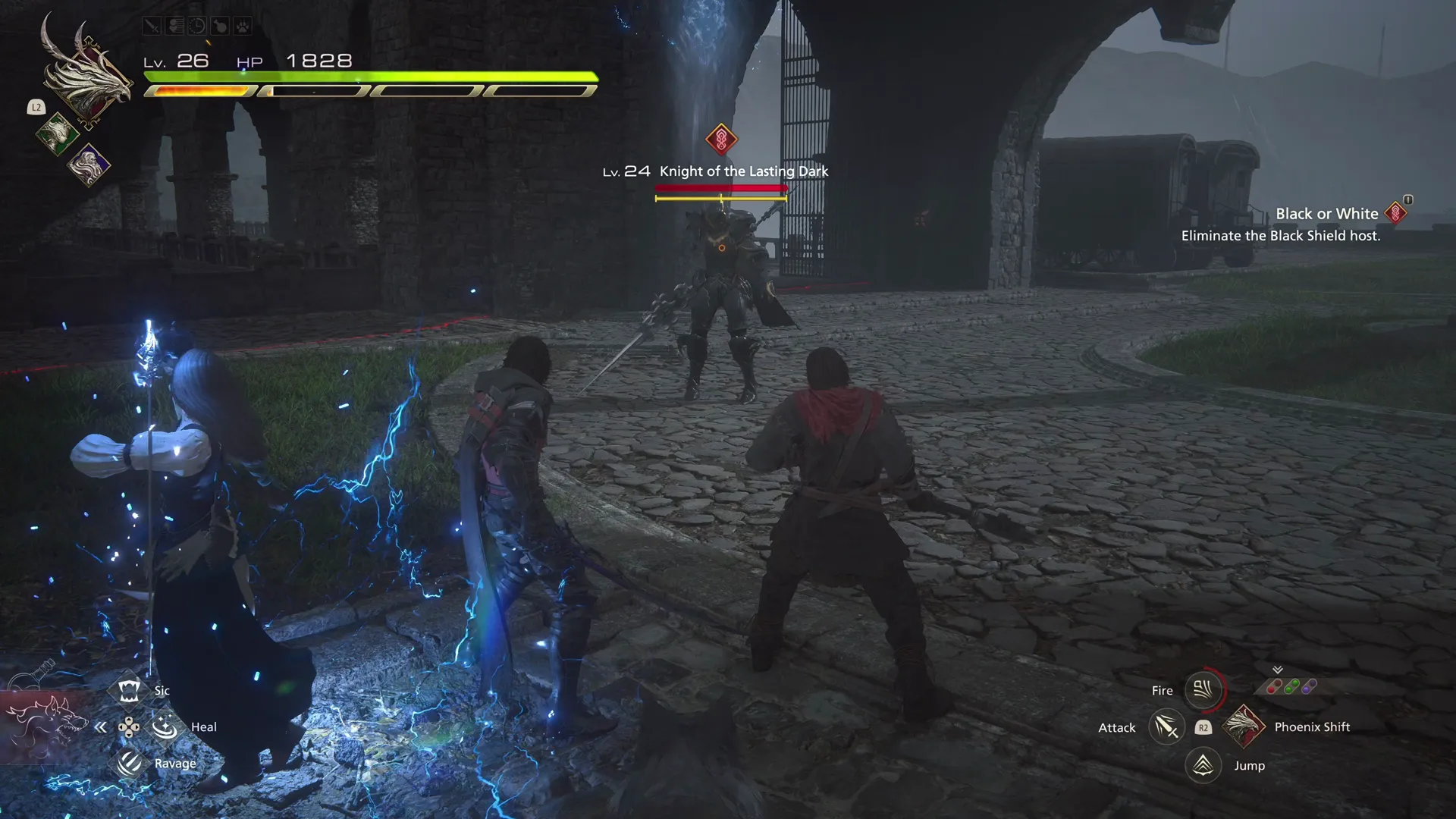 Battle against the Knight of the Lasting Dark at the Bewit Bridge