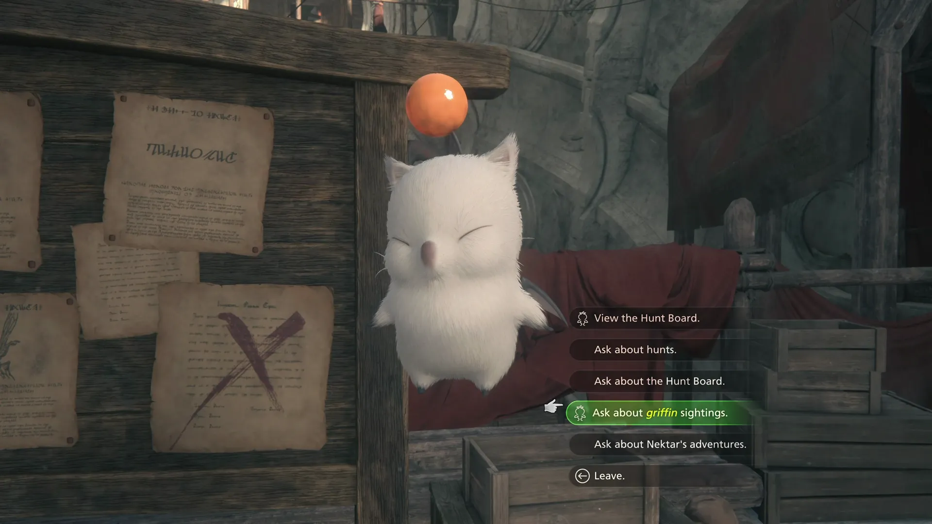 Speaking to Nektar and asking him about griffin sightings