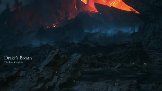 Opening title screen for Drake’s Breath on the shores of Drustanus on their way to the Oratory